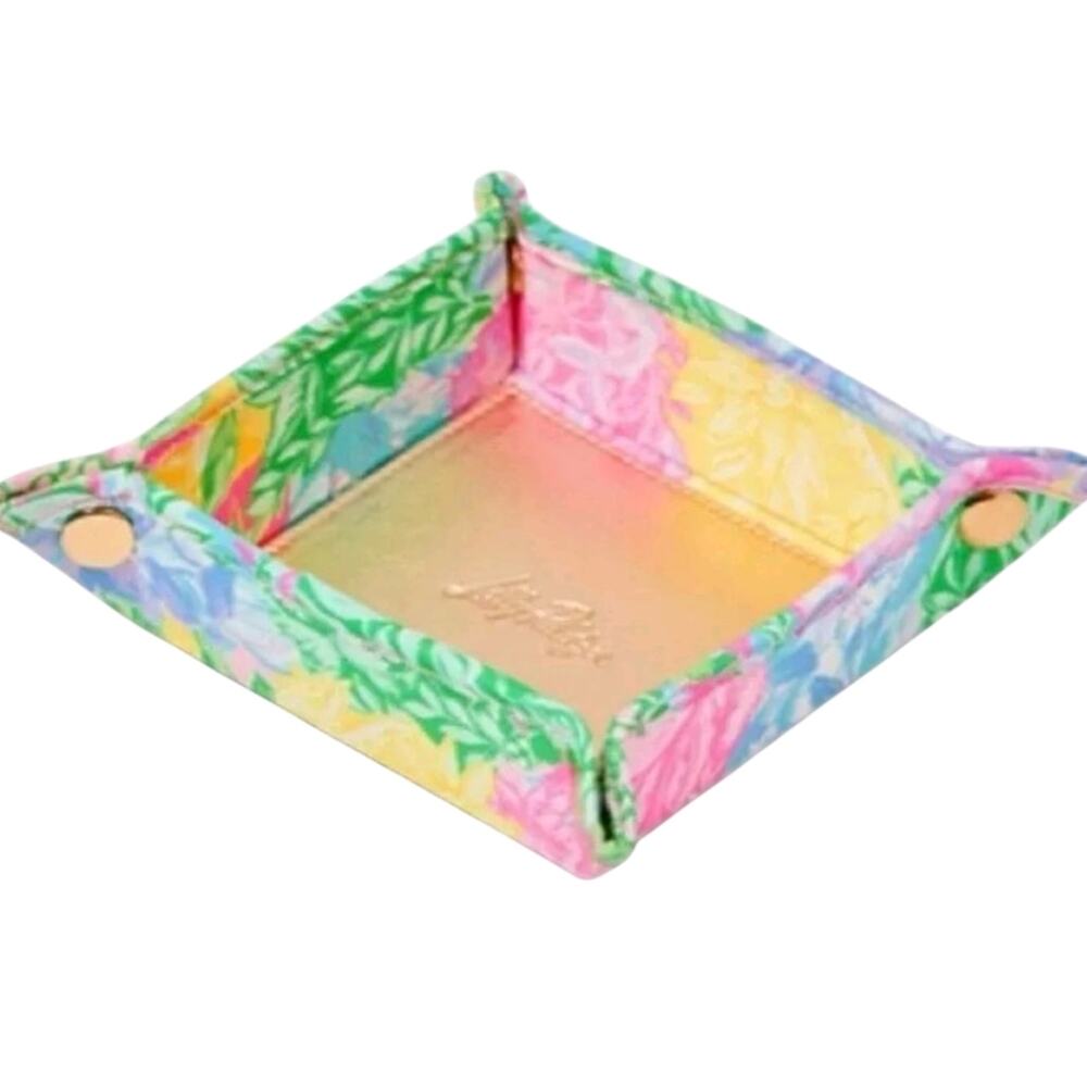Lilly Pulitzer Catchall Tray in Multi Bright Delight Patch NEW